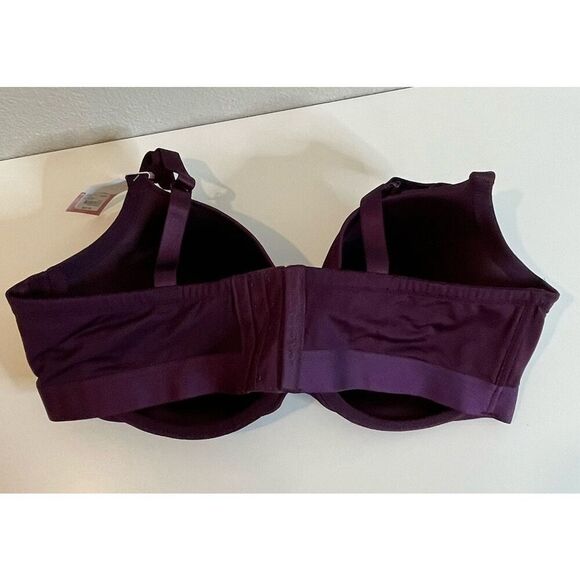 Cacique Lane Bryant Bra Lightly Lined Balconette Underwire Size 42DDD Maroon NWT - Picture 6 of 14